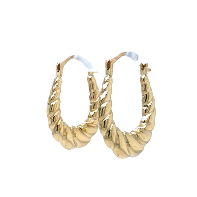 ESTATE Shrimp Style Hoops in Yellow Gold
