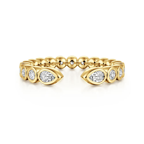 14K Yellow Gold .50CTW Diamond Open Eternity Band, Size 7 by Gabriel & Co.