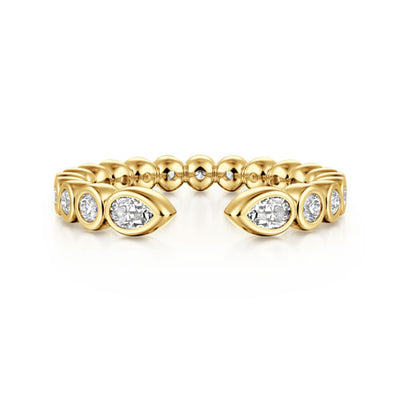 14K Yellow Gold .50CTW Diamond Open Eternity Band, Size 7 by Gabriel & Co.