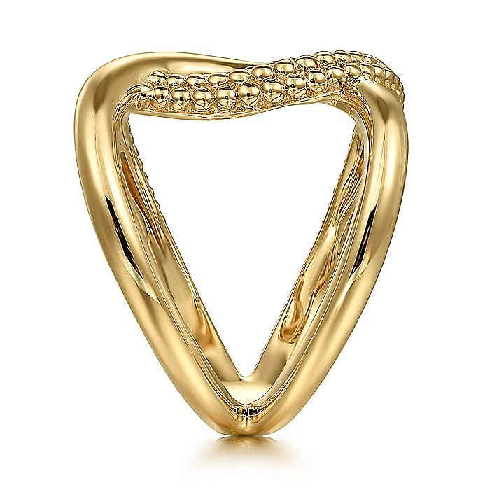 Bujukan Twisted Ring in Yellow Gold by Gabriel & Co.