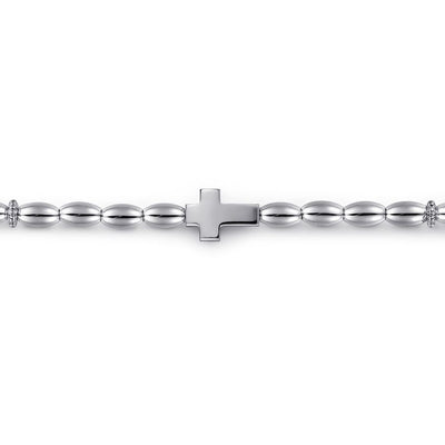 Gabriel & Co. Silver Cross Bead Bracelet TBM4540SVJJJ