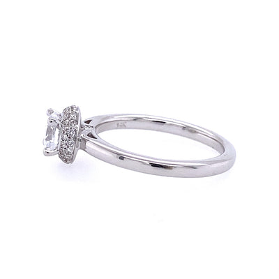 Round Diamond Halo Engagement Ring in White Gold