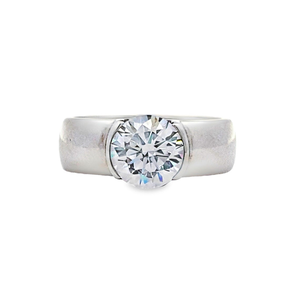Round Diamond Solitaire Engagement Ring in White Gold by B&C