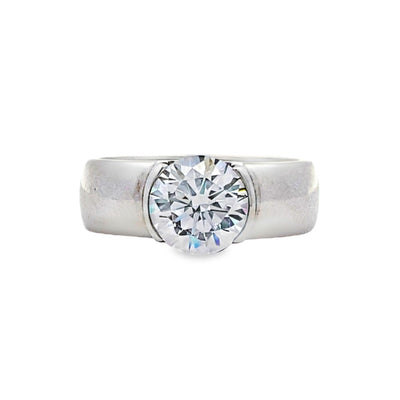 Round Diamond Solitaire Engagement Ring in White Gold by B&C