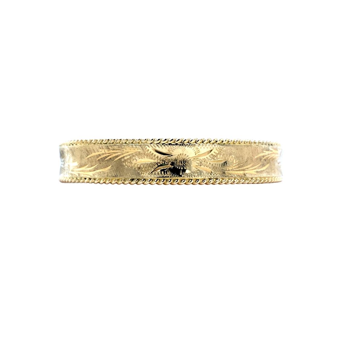 ESTATE Engraved Bangle in Yellow Gold