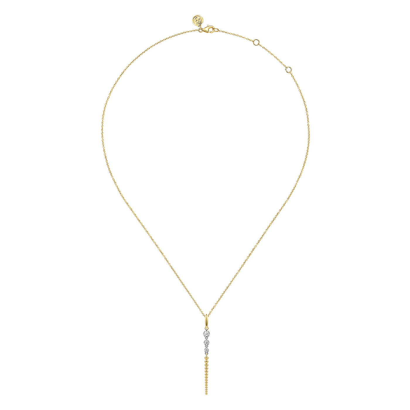 14K Yellow Gold Diamond Bujukan Drop Pendant 0.15CTW by Gabriel & Co.