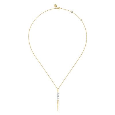 14K Yellow Gold Diamond Bujukan Drop Pendant 0.15CTW by Gabriel & Co.
