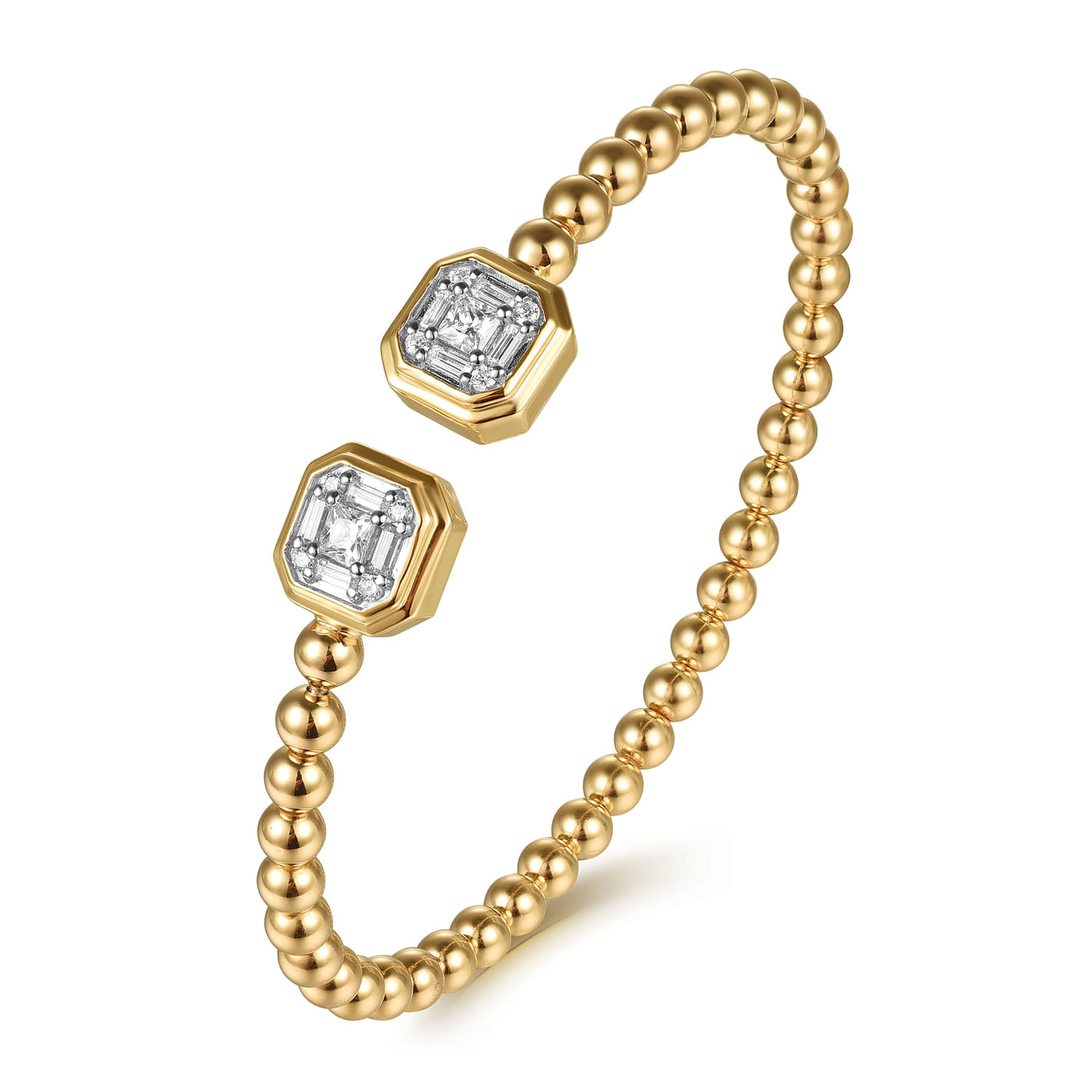 14K Yellow Gold .79CTW Diamond Bujukan Split Bangle, Size 6.25 by Gabriel & Co.