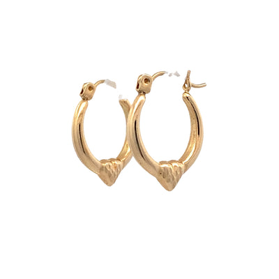 ESTATE Heart Hoops in Yellow Gold