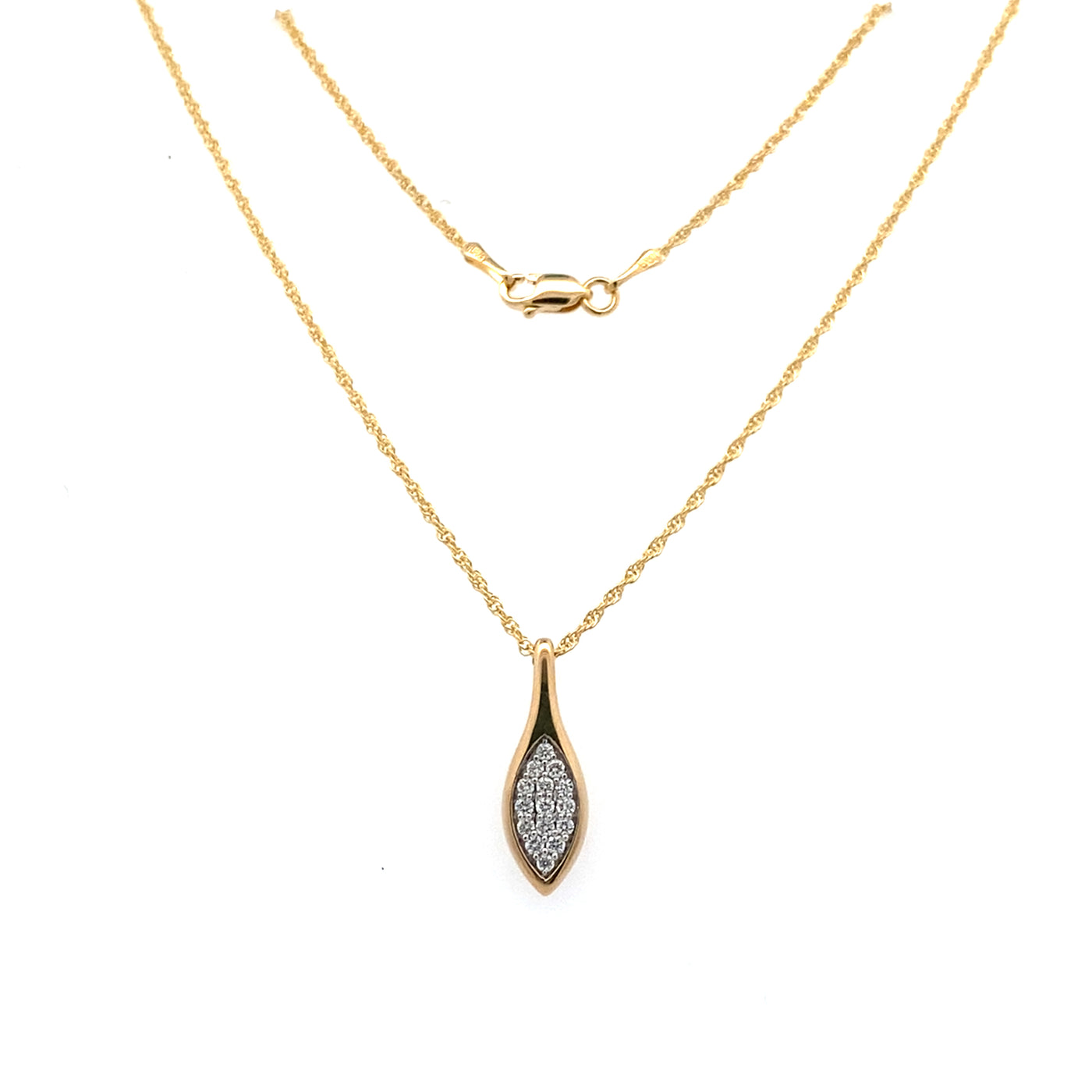 14K Yellow Gold .20CTW Diamond Pendant by Allison Kaufman