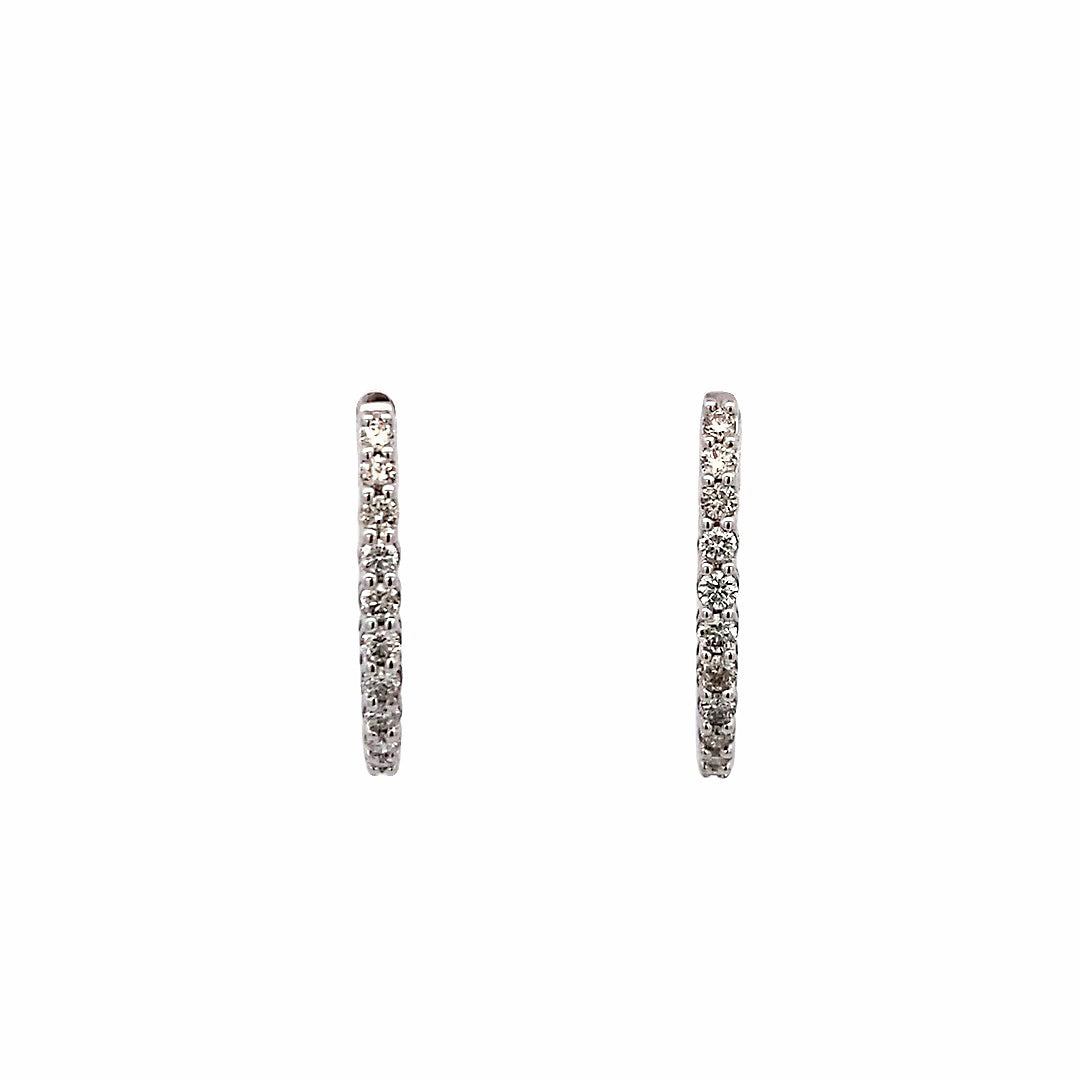 1/2 CTW Diamond Hoop Earrings in White Gold