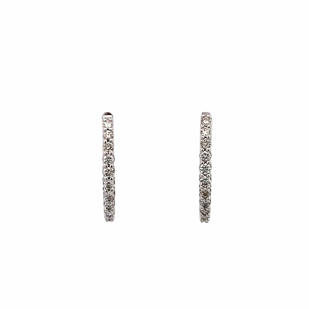 14 Karat 1/2 CTW Diamond Hoop Earrings JX4876-B14W