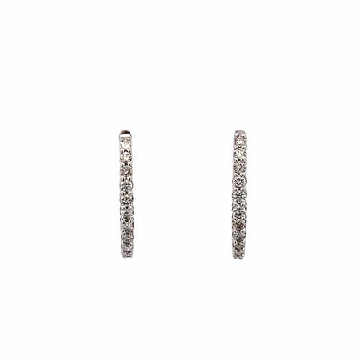 1/2 CTW Diamond Hoop Earrings in White Gold