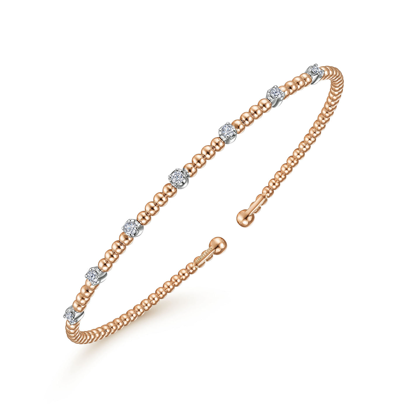 Diamond Station Bujukan Bracelet in Rose Gold by Gabriel & Co.