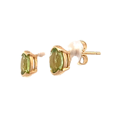 ESTATE Peridot Studs in Yellow Gold