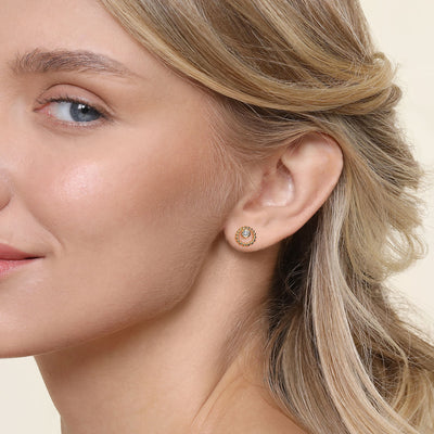 Diamond Bujukan Studs in Yellow Gold by Gabriel & Co.