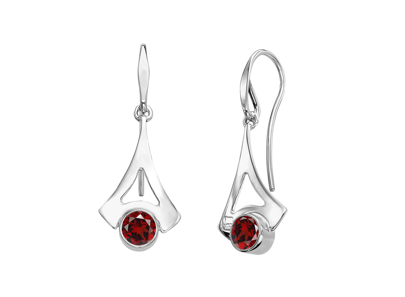E. L. Designs Silver Drop Earrings Gemstone Earrings EA74312FG