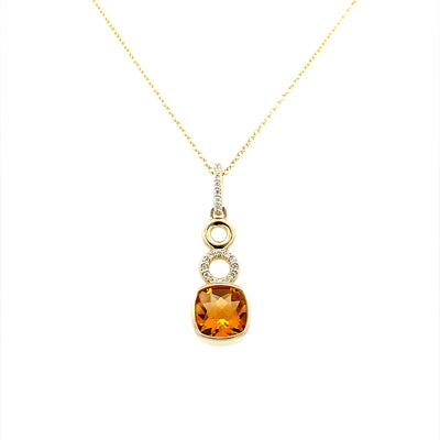 Beeghly & Co. 14 Karat Yellow Gold Drop Style Citrine Pendant