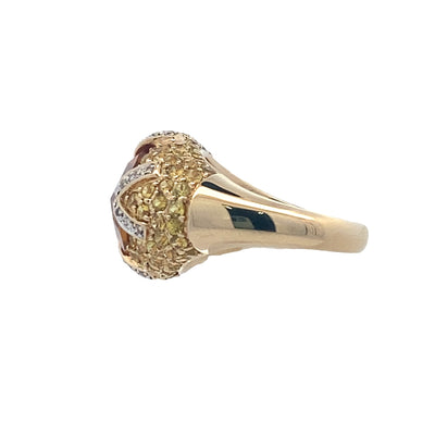 Estate Le Vian Citrine & Sapphire Ring in 14K Yellow Gold