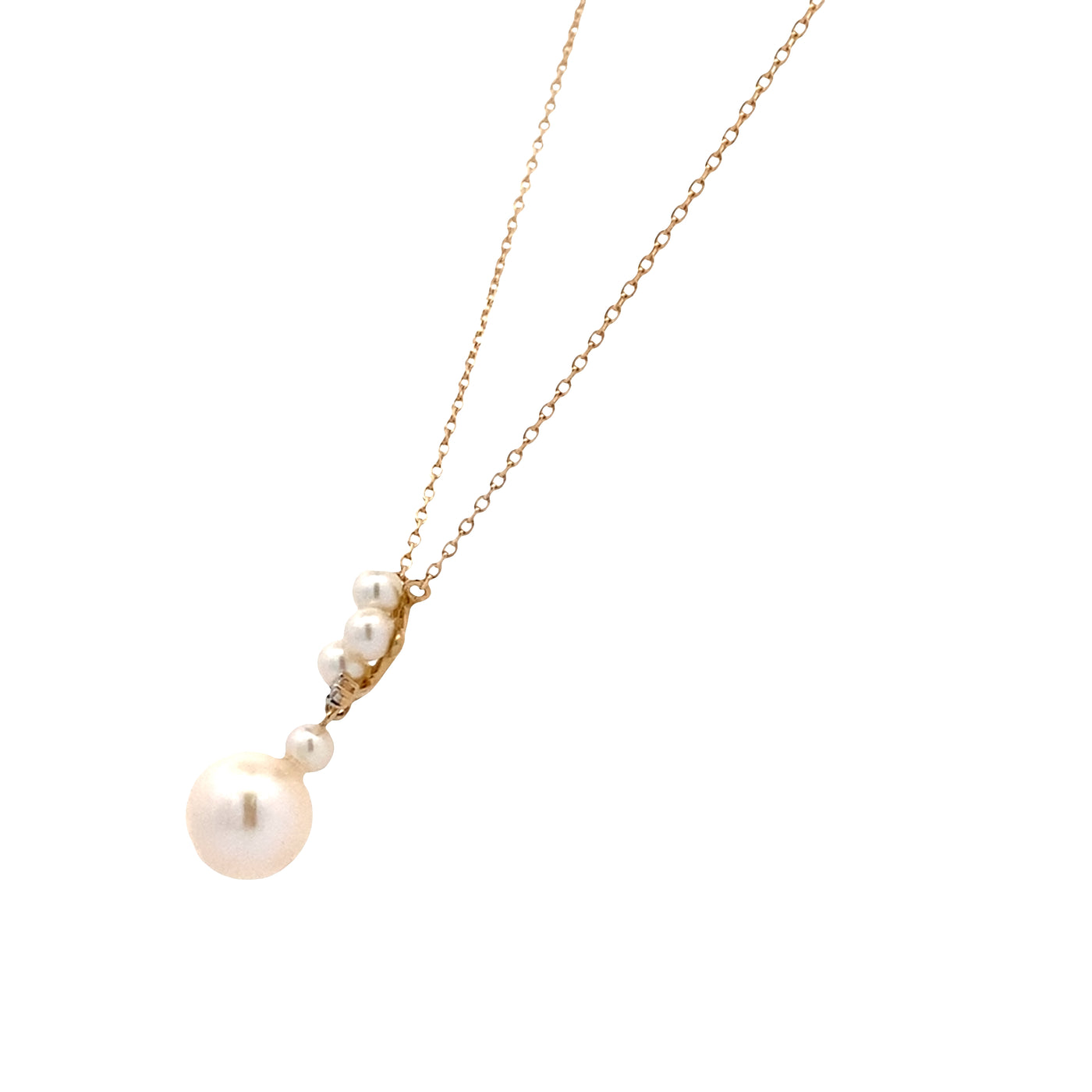 Cluster Pearl Necklace in Yellow Gold by Imperial Pearl