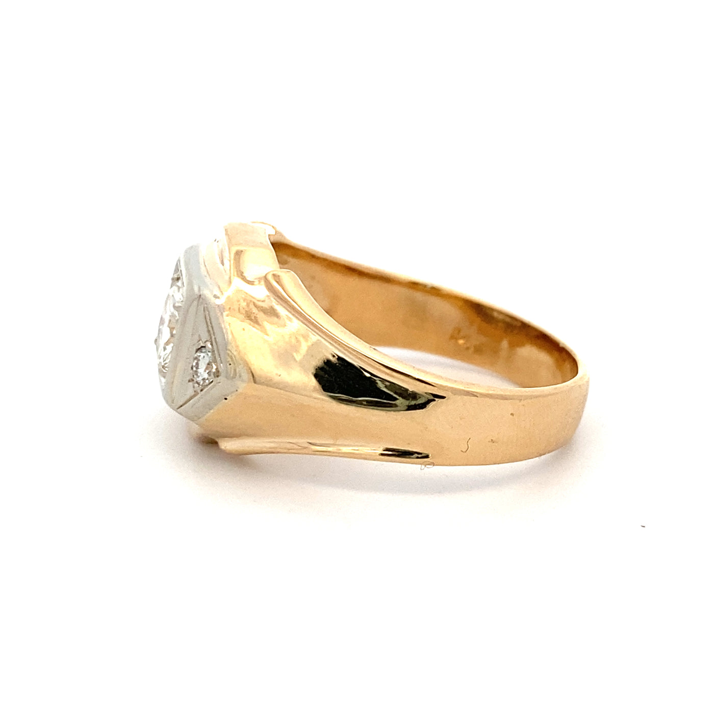 BCJ Estate Jewelry 14 Karat Yellow Gold Classic Style Estate Men's 14k dia ring