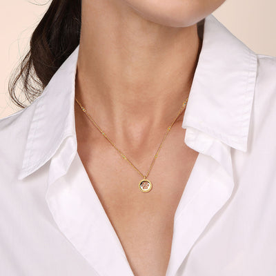 Paw Print Pendant Necklace in Yellow Gold by Gabriel & Co.