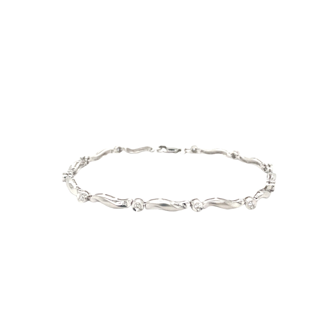 ESTATE Diamond Link Bracelet in White Gold