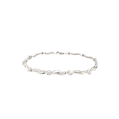 ESTATE Diamond Link Bracelet in White Gold